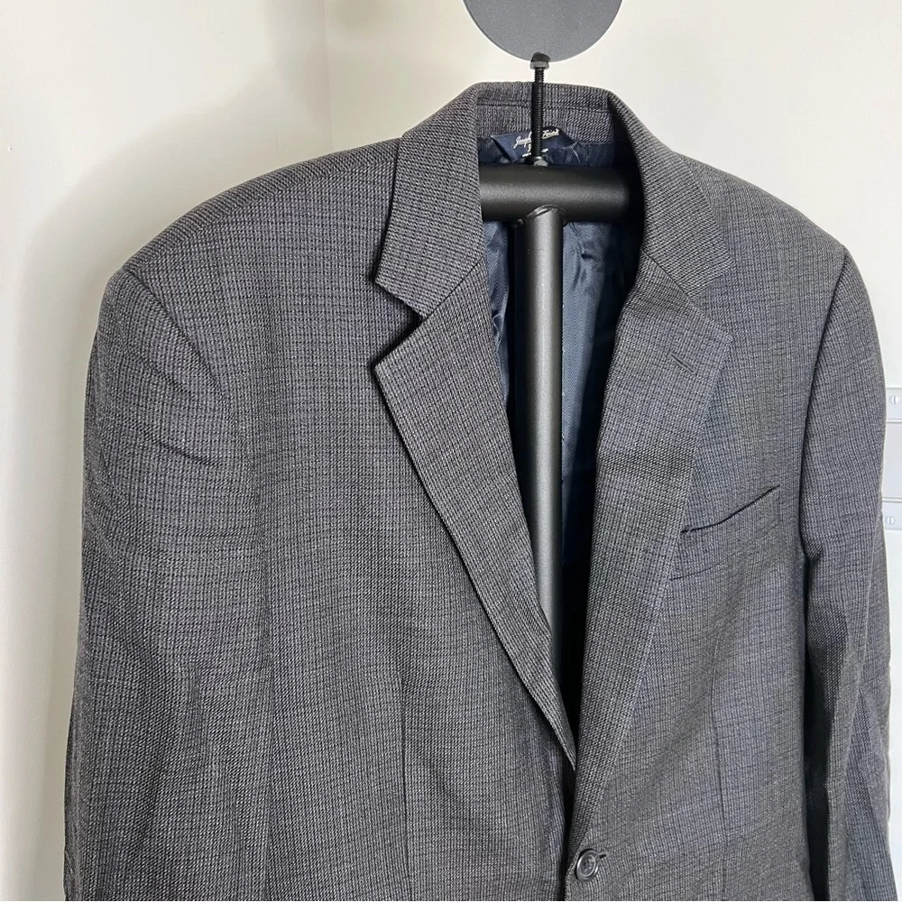 Joseph & Feiss Gold Men’s 38L Gray Wool Herringbone Blazer Suit Jacket
